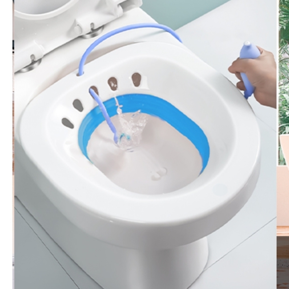 Handheld Bidet Sprayer with Blue Trim